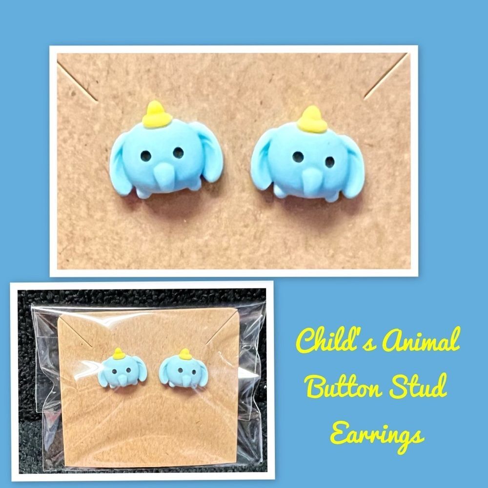 Child Animal Stud Earrings, Slime Charm Stud Earrings, Child Earrings